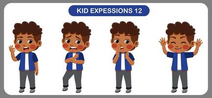 children with various expressions. Good for application in various design and other promotional needs vector