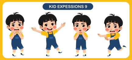 children with various expressions. Good for application in various design and other promotional needs vector