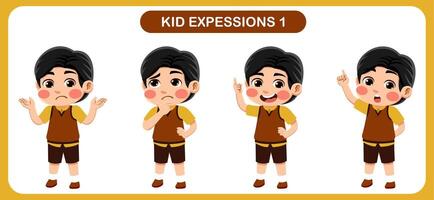 children with various expressions. Good for application in various design and other promotional needs vector