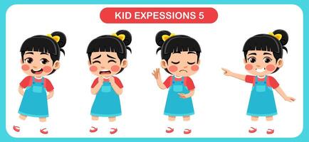 children with various expressions. Good for application in various design and other promotional needs vector