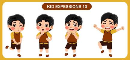 children with various expressions. Good for application in various design and other promotional needs vector