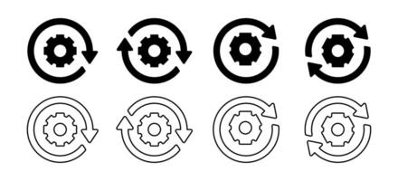 System Update Icon Set. Operation Symbol Isolated on White Background. Design For Apps, Posters, Web, Social Media. vector