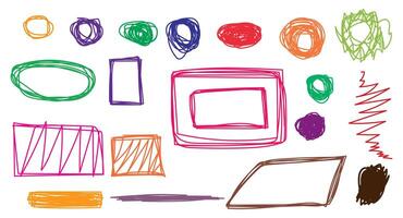 Hand drawn geometric shapes elements tangled backdrops for posters and flyers. vector