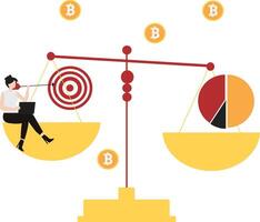 Cryptocurrency blockchain flat design illustration, NFT, Bitcoin Mining, Modern flat cartoon style. illustration on white background vector