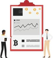 Cryptocurrency blockchain flat design illustration, NFT, Bitcoin Mining, Modern flat cartoon style. illustration on white background vector