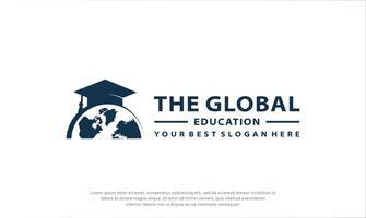 global education logo design concept with globe element vector