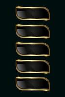 Collection of five Luxury buttons in , illustration, 5 Modern materical premium stoked buttons in template, and shiny gold optionand Premium button vector