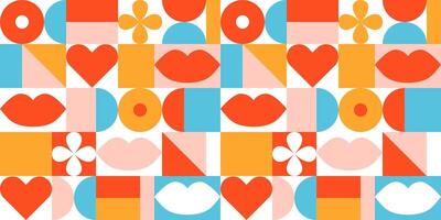 Seamless pattern with trendy geometric shapes vector