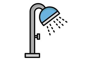 Shower icon. icon related to cleansing. colored outline icon style. cleansing elements illustration vector