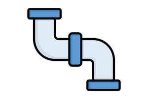 Water pipe icon. icon related to water distribution. colored outline icon style. distribution elements illustration vector