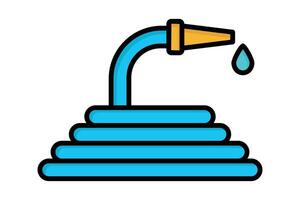 hose icon. icon related to irrigation. colored outline icon style. Irrigation elements illustration vector