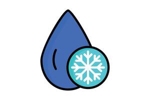 Cold water icon. icon related to cooling. colored outline icon style. cooling elements illustration vector