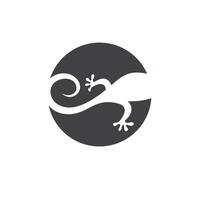 black gecko icon element design template vector
