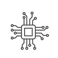 micro chip processor icon element design template vector