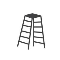 black folding ladder icon element design vector