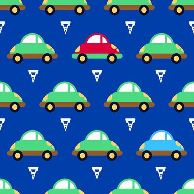Seamless pattern with car vehicles cartoon