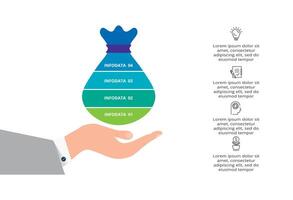 Creative concept for infographic with 4 steps, options, parts or processes. Business data visualization. vector