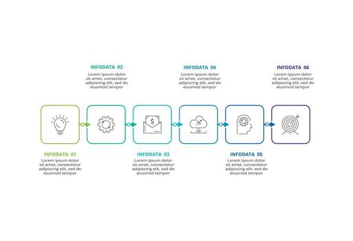 Line infographic with 5 steps, options, parts or processes. Business data visualization vector