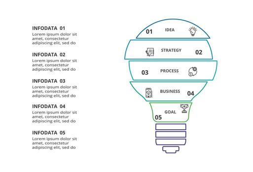 línea infografía con 6 6 pasos, opciones, partes o procesos. negocio datos visualización vector