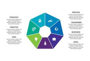 Creative concept for infographic with 7 steps, options, parts or processes. Business data visualization. vector
