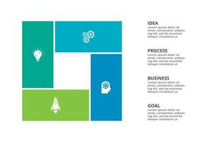 Creative concept for infographic with 4 steps, options, parts or processes. Business data visualization. vector