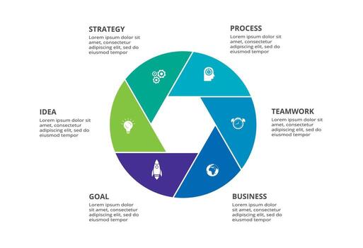 Creative concept for infographic with 6 steps, options, parts or processes. Business data visualization. vector