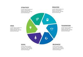 Creative concept for infographic with 6 steps, options, parts or processes. Business data visualization. vector