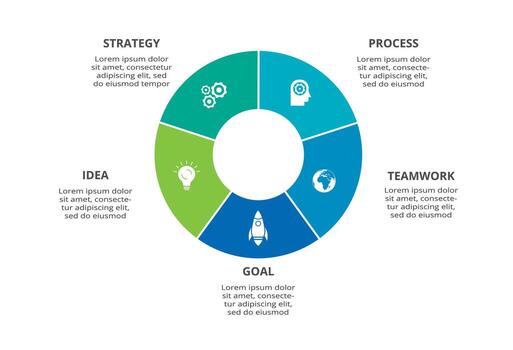 Creative concept for infographic with 5 steps, options, parts or processes. Business data visualization. vector