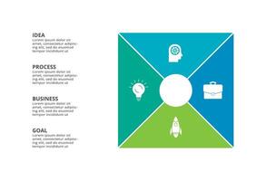 Creative concept for infographic with 4 steps, options, parts or processes. Business data visualization. vector