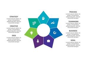 Creative concept for infographic with 7 steps, options, parts or processes. Business data visualization. vector