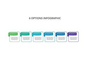 Line infographic with 6 steps, options, parts or processes. Business data visualization vector