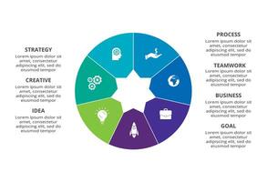 Creative concept for infographic with 7 steps, options, parts or processes. Business data visualization. vector