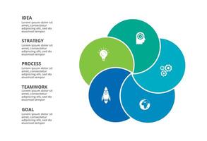 Creative concept for infographic with 5 steps, options, parts or processes. Business data visualization. vector