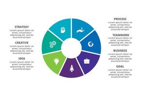 Creative concept for infographic with 7 steps, options, parts or processes. Business data visualization. vector
