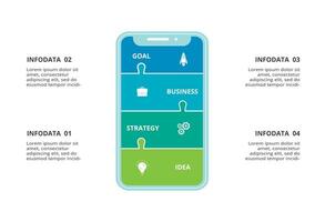 Creative concept for infographic with 4 steps, options, parts or processes. Business data visualization. vector