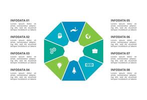 Creative concept for infographic with 8 steps, options, parts or processes. Business data visualization. vector