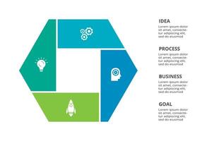 Creative concept for infographic with 4 steps, options, parts or processes. Business data visualization. vector