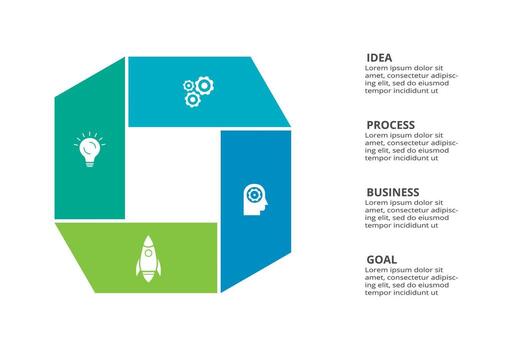 Creative concept for infographic with 4 steps, options, parts or processes. Business data visualization. vector