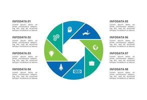 Creative concept for infographic with 8 steps, options, parts or processes. Business data visualization. vector