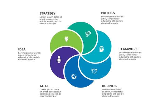 Creative concept for infographic with 6 steps, options, parts or processes. Business data visualization. vector
