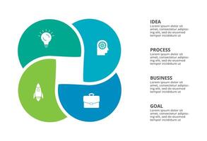 Creative concept for infographic with 4 steps, options, parts or processes. Business data visualization. vector
