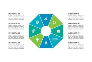 Creative concept for infographic with 8 steps, options, parts or processes. Business data visualization. vector