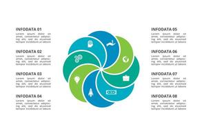 circulo infografía con 9 9 elementos modelo para web, negocio, presentación. vector