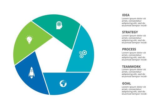 Creative concept for infographic with 5 steps, options, parts or processes. Business data visualization. vector