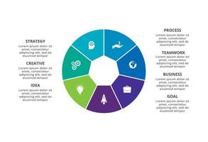 Creative concept for infographic with 7 steps, options, parts or processes. Business data visualization. vector