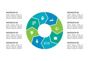 Creative concept for infographic with 8 steps, options, parts or processes. Business data visualization. vector