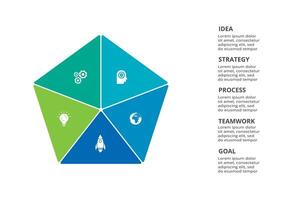 Creative concept for infographic with 5 steps, options, parts or processes. Business data visualization. vector