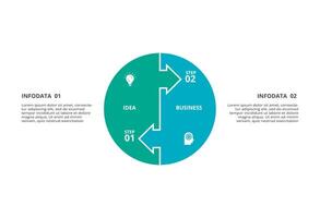 Creative concept for infographic with 2 steps, options, parts or processes. Business data visualization. vector