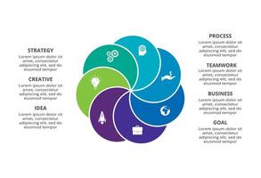 Creative concept for infographic with 7 steps, options, parts or processes. Business data visualization. vector
