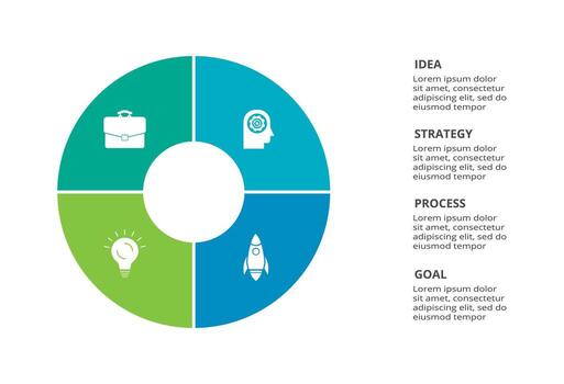 Creative concept for infographic with 4 steps, options, parts or processes. Business data visualization. vector